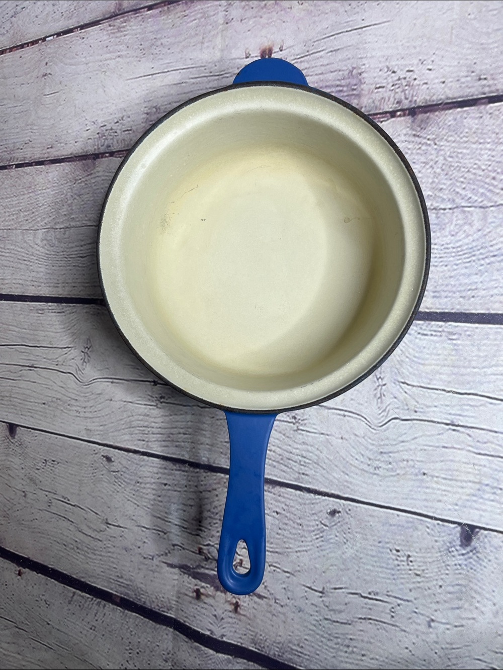 Le Creuset Marseille Blue Enameled Cast Iron Saucepan #22 Made in France